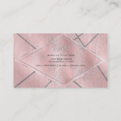 Cartes de visite Rose et argent satiné pailleté Gl (Dos)