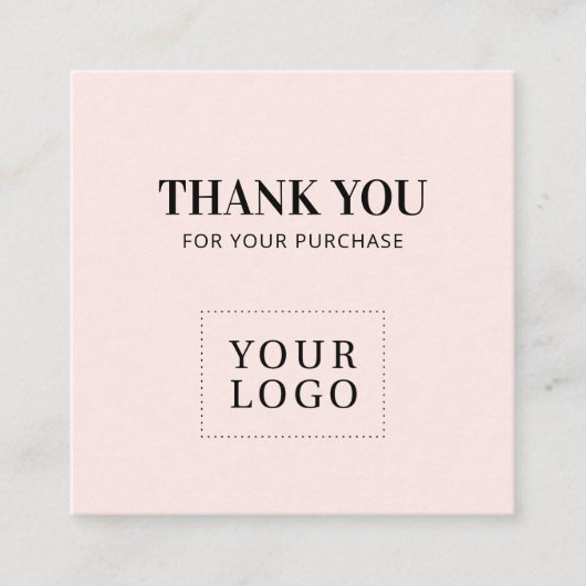 Cartes de visite rose simple moderne merci (Devant)