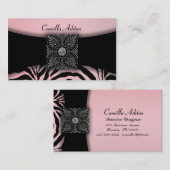 Cartes de visite rose zèbre (Devant / Derrière)