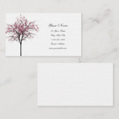 Cartes de visite roses d'arbres de ressort (Devant / Derrière)