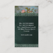 cartes de visite roses de bleu de roses de damassé (Dos)