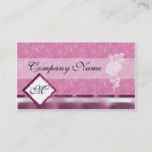 Cartes de visite roses de broderie blanche rose de (Dos)