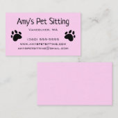 Cartes de visite roses de chiens (Devant / Derrière)