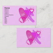 CARTES DE VISITE ROSES DE COEURS (Devant / Derrière)