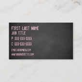 Cartes de visite roses de coutume de tableau de (Dos)