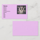 Cartes de visite roses de crâne (Devant / Derrière)