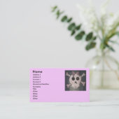 Cartes de visite roses de crâne (Debout devant)