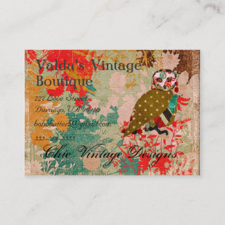 Cartes de visite roses de cru de Boho de hibou