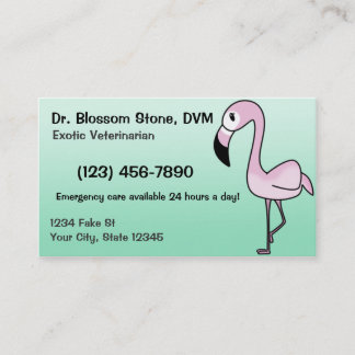 Cartes de visite roses de Flamant rose (Teal)
