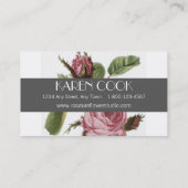 Cartes de visite roses de fleuriste de cru rose (Dos)