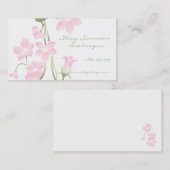 Cartes de visite roses de fleurs de ressort (Devant / Derrière)