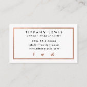 Cartes de visite roses de maquilleur d'or de Faux (Dos)