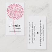 Cartes de visite roses de verticale de fleur de (Devant / Derrière)