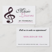 Cartes de visite roses d'instructeur de leçons de (Devant / Derrière)