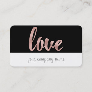 Cartes de visite roses d'or, amour, police