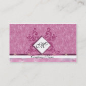 Cartes de visite roses élégants de broderie (Dos)