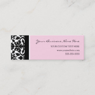 Cartes de visite roses élégants de damassé