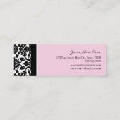 Cartes de visite roses élégants de damassé (Dos)