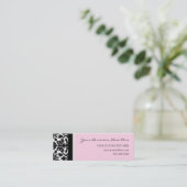 Cartes de visite roses élégants de damassé (Debout devant)