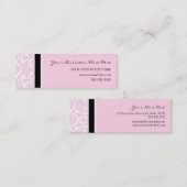 Cartes de visite roses élégants de damassé (Devant / Derrière)