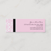 Cartes de visite roses élégants de damassé (Dos)