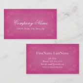 Cartes de visite roses élégants de style vintage (Devant / Derrière)