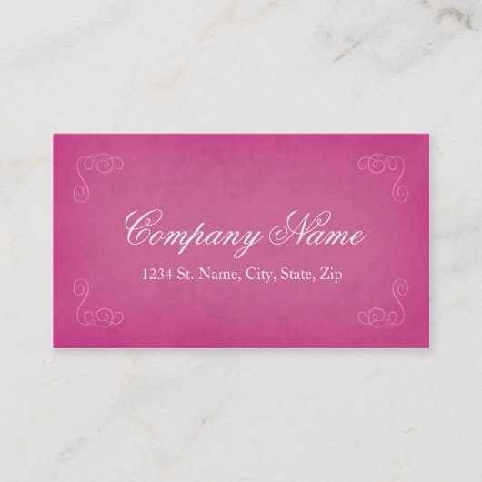 Cartes de visite roses élégants de style vintage (Devant)