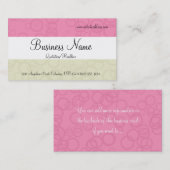 Cartes de visite roses et crèmes de cercles (Devant / Derrière)