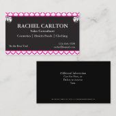 Cartes de visite roses et noirs (Devant / Derrière)