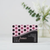 Cartes de visite roses et noirs de monogramme (Debout devant)