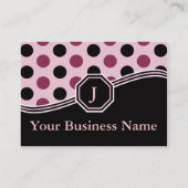 Cartes de visite roses et noirs de monogramme (Dos)