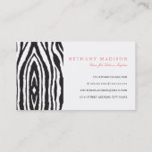 Cartes de visite roses et noirs de zèbre (Dos)