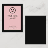 Cartes de visite roses et noirs élégants de (Devant / Derrière)