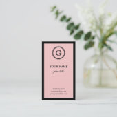 Cartes de visite roses et noirs élégants de (Debout devant)