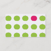 Cartes de visite roses et verts de professeur (Dos)