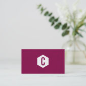 Cartes de visite roses foncés de monogramme (Debout devant)
