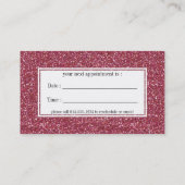Cartes de visite roses foncés de rendez-vous de (Dos)