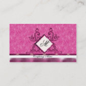 Cartes de visite roses magenta élégants de (Dos)