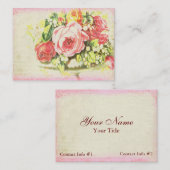 Cartes de visite roses minables de collection de (Devant / Derrière)