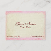Cartes de visite roses minables de collection de (Dos)