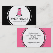 Cartes de visite roses noirs de boulangerie de (Devant / Derrière)