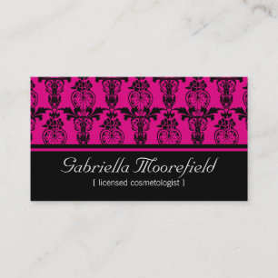 Cartes de visite roses noirs de Cosmetologist de