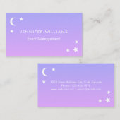 Cartes de visite roses pourpres de lune et (Devant / Derrière)