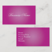 Cartes de visite roses professionnels (Devant / Derrière)