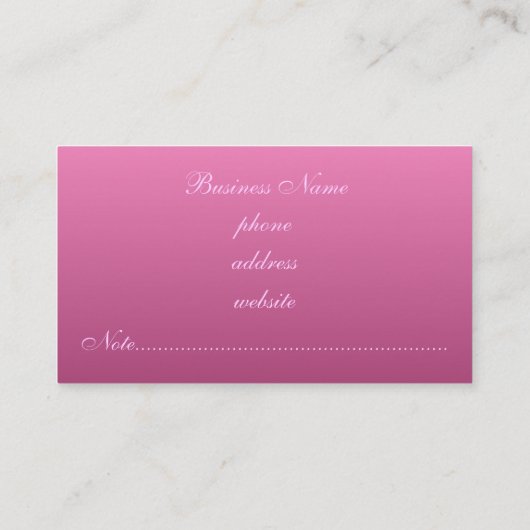 Cartes de visite roses profonds (Dos)