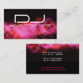 Cartes de visite roses psychédéliques du DJ de (Devant / Derrière)