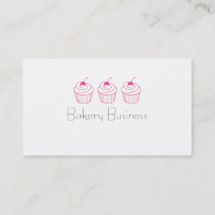 Cartes de visite roses simples de petit gâteau