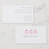 Cartes de visite roses simples de petit gâteau (Devant / Derrière)