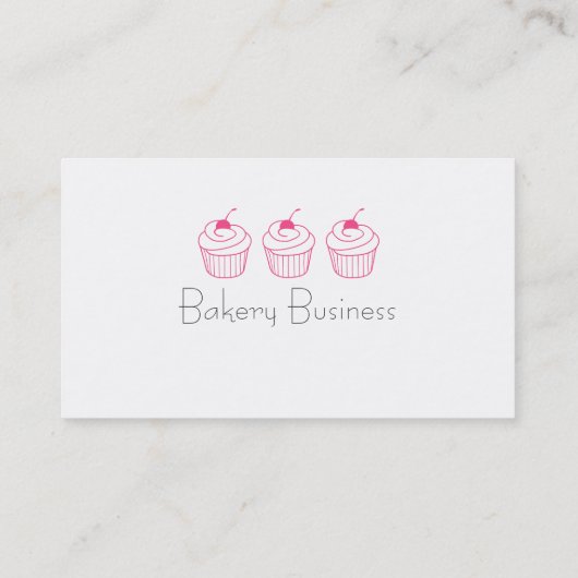 Cartes de visite roses simples de petit gâteau (Dos)