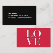 Cartes de visite rouges "Amour" (Devant / Derrière)